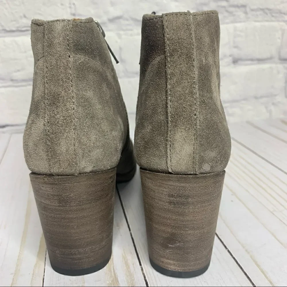 Frye Nora Zip Short Boots Elephant Grey Soft Oiled Suede